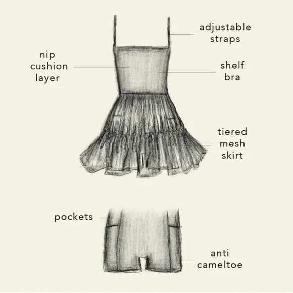 NWT! Popflex Blogilates Viral Taylor Swift Ballerina Dress Teal Blue Size Small - Picture 7 of 8